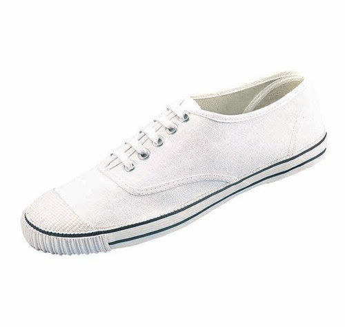 White Color Plain Pattern Lightweight School Shoes