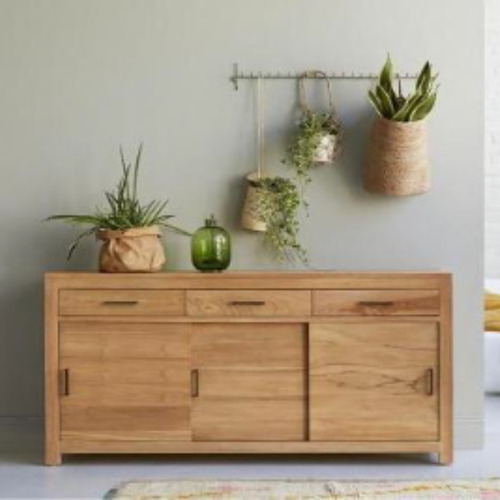 Handmade 3 Doors and 3 Drawer Based Wooden Side Board