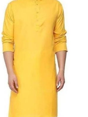 Mens Full Sleeves Yellow Kurtas Age Group: All