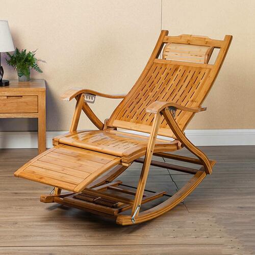 Brown Wooden Rocking Chair For Home And Resort Use