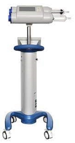 Electrically Operated Radiology Pressure Contrast Injector - PVC and Steel, 100-240 Volt, White and Blue | Suitable for CT, MR, and Interventional Radiology, 3-Year Warranty, Single or Dual Syringe Configurations