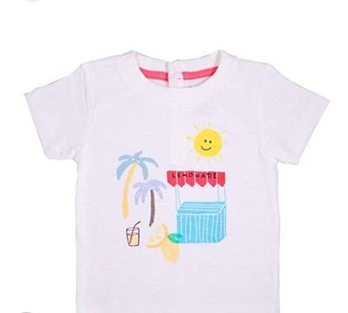 Round Neck Printed Pattern Short Sleeves Baby T-Shirts