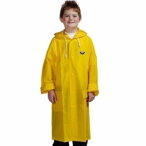 Waterproof Plain Pattern Full Sleeves Kids Raincoat