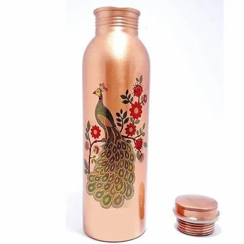 printed copper bottle