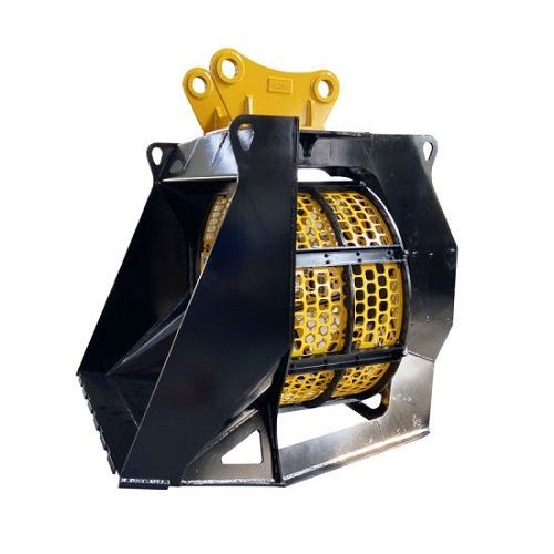 Screening Bucket - Stainless Steel, Color Coated | High Efficiency, Low Energy Consumption, Semi Automatic Hydraulic System, Ideal for Soil and Aggregate Separation