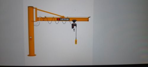 Hydraulic Jib Crane - Heavy Duty, Durable, New, Yellow | Ideal For Industrial Applications