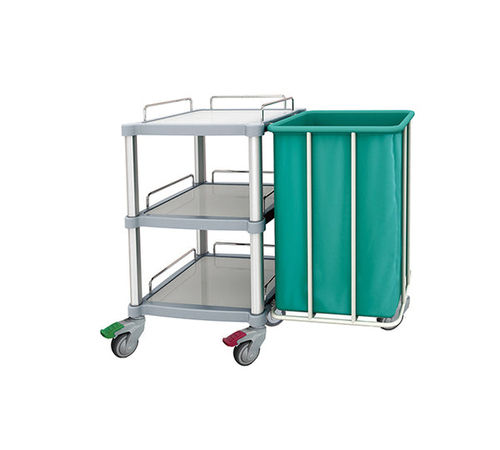 Three Partitions Hospital Housekeeping Trolley