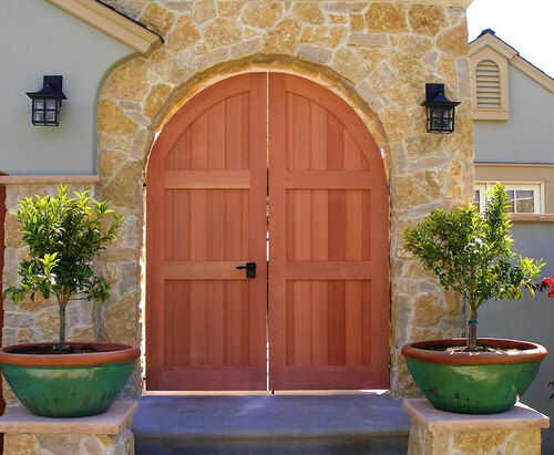 Grey Brown Color Wooden Garden Door