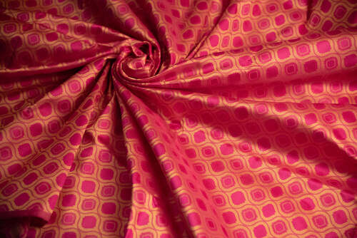 Glossy Finish And Printed Banarasi Fabric