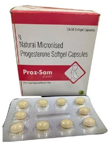 Natural Micronized Progesterone - 200 mg Softgel Capsule | Female Infertility Treatment, Hormone Replacement Therapy, Storage in Cool and Dry Place