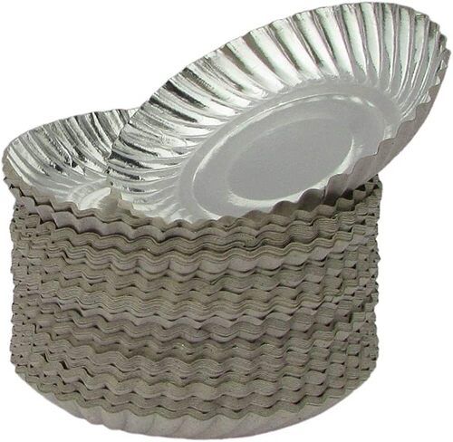 Silver Plain Paper Plates, Paper GSM: 120, Size: 6 Inches