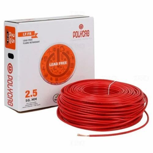 Carbon Steel Polycab Frlf 2.5 Sq Mm Red 90 M Pvc Insulated Wire