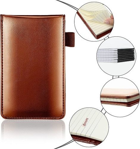 Foldable Small Compact Leather Mini Notepad Holder