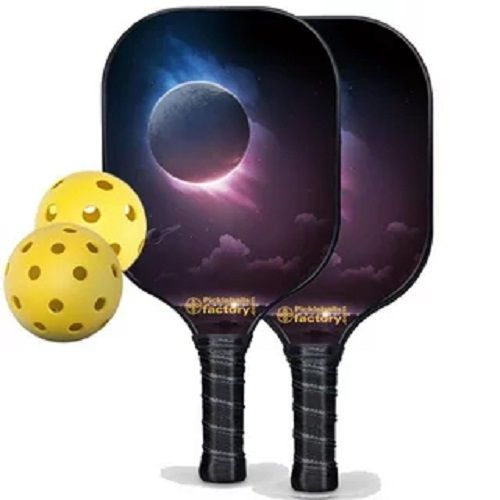 Carbon Fiber Tennis Paddle - Face Size 7.0 to 8.25 Inches, Durable Lightweight Design, Multicolor Finish, Unisex Adult Use