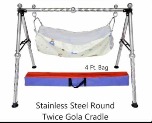 Stainless Steel Round Twice Gola Baby Cradle