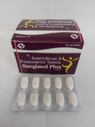 Aceclofenac Paracetamol Tablets - Medicine Grade, Allopathic Type | Prescription Required, Suitable for Hospitals and Clinics, Store in Cool and Dry Place, Precautions Advised