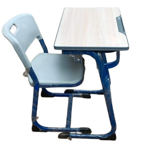 Ms School Desk - Solid Wood & Mild Steel, Polished Finish | Durable, Easy To Clean, Moisture Proof, Indian Style Design