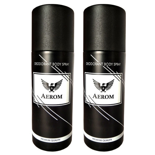 Black And Black Premium Quality Deodorant Body Spray For Men, 150 Ml Each (Pack Of 2)