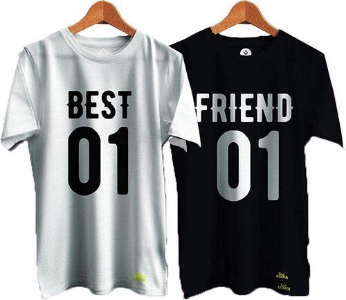 Casual Wear Round Neck Half Sleeves Printed Mens T-Shirts