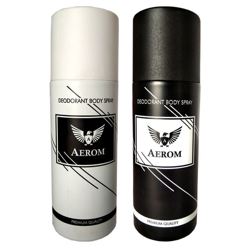 White And Black Premium Quality Deodorant Body Spray For Men - 150 Ml Each (Pack Of 2)