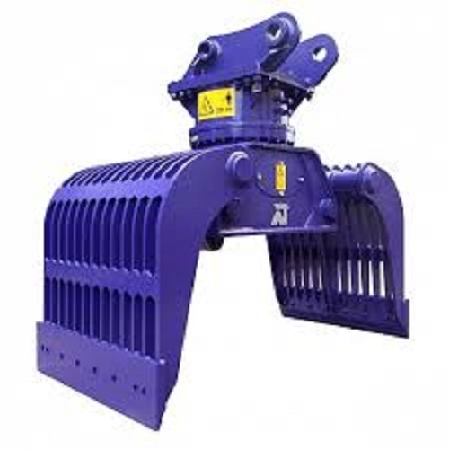 Heavy Duty Excavator Grapple - Cast Iron & Mild Steel, Color Coated Finish, Easy to Operate for Lifting Bulk Material, 2 Year Warranty