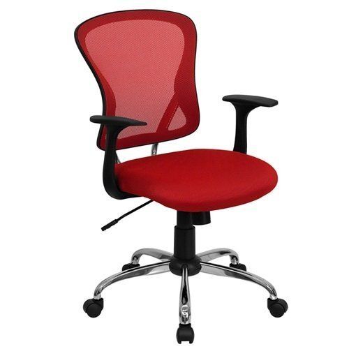 Moveable And Portable Medium Back 360A C Swivel Office Staff Chair With 5 Wheel