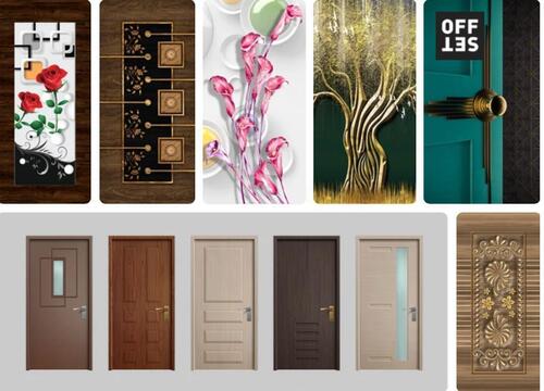 Inward Open Style Termite Resistant Wooden 3d Digital Printed Entrance Door