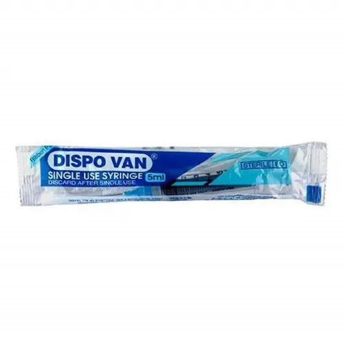 5 ml Disposable Transparent Dispo Van Syringe