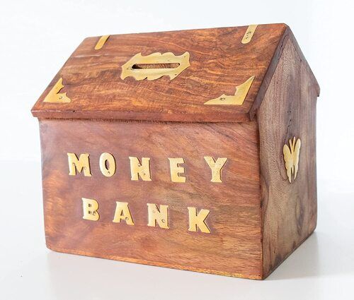 Attractive Look Wooden Piggy Bank