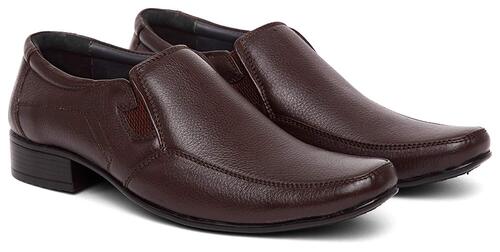 Designer Brown Leather Shoes - Comfortable, Without Lace Closure | Perfect for Winter Wear, Stylish Brown Footwear for Men