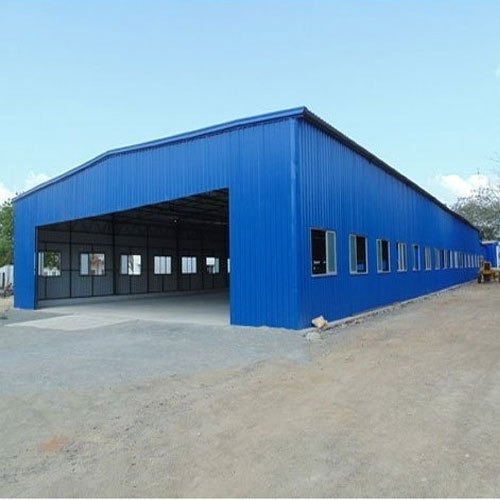 Color Coated Warehouse Shed - Rust Free, Other Material | Blue Finish, Ideal for Commercial Use