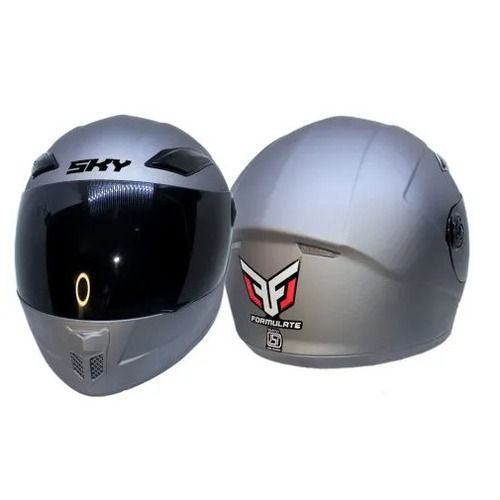 SKY Grey Full Face Riding Helmet for Men