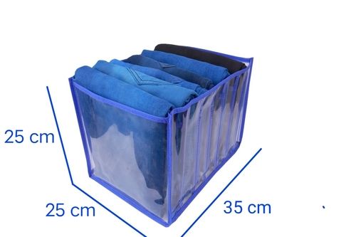 Royal Blue Pvc Wardrobe Organizer 7 Pocket