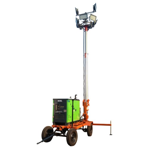 9 Meter Telescopic Tilting Type Mobile Lighting Tower With "Green" Genset
