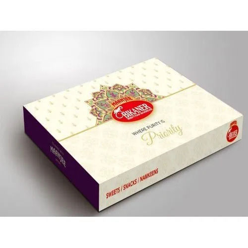 Blue Rectangular Food Grade Sweet Packaging Paper Box 