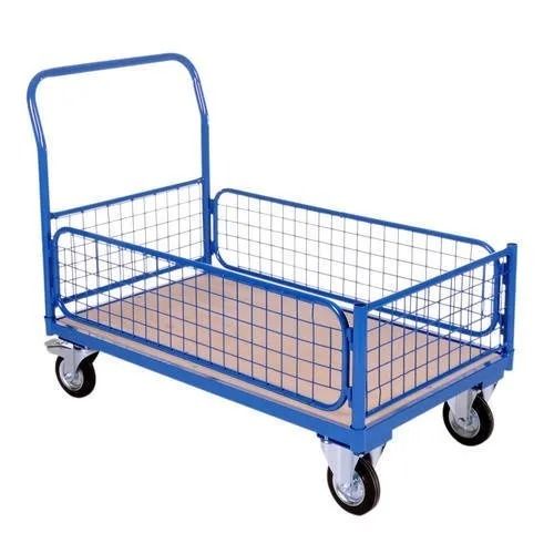 Stainless Steel Platform Trolley - Load Capacity Up to 50 kg, Corrosion Resistant with Four Manual Wheels