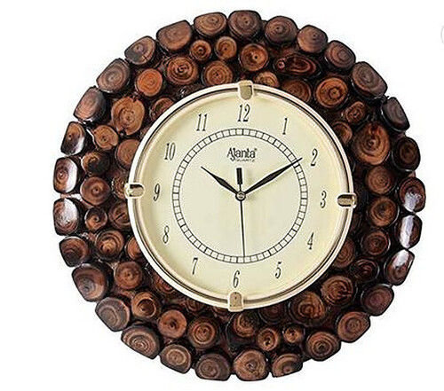 Round Wooden Wall Clock For Home And Office