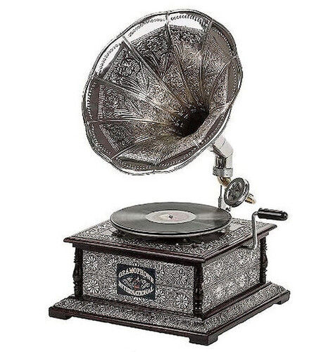 Silver Square Hmv Antique Gramophone Player