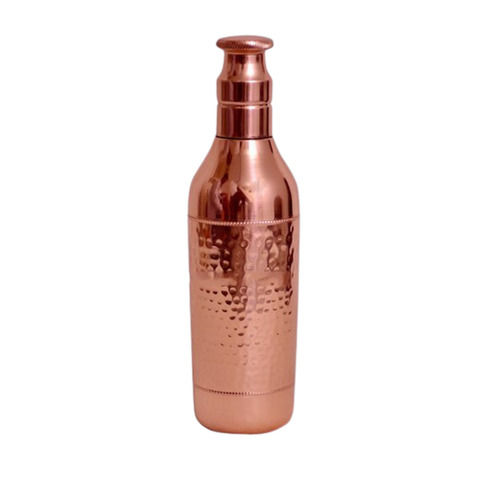 Glossy Finish Copper Bottle With Screw Lid Capacity: 1 Liter/Day