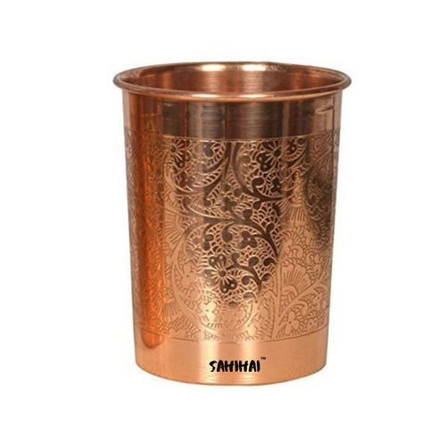 Glossy Finish Meena Dholak Copper Glass