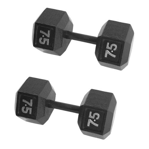 Hexagonal Cast Iron Gym Dumbells