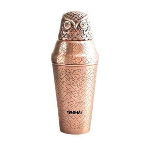 Owl Design Copper Water Bottle Capacity: 1 Liter/Day