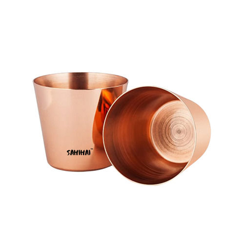 Plain Pattern And Glossy Finish Copper Glass Handle Material: No Handle