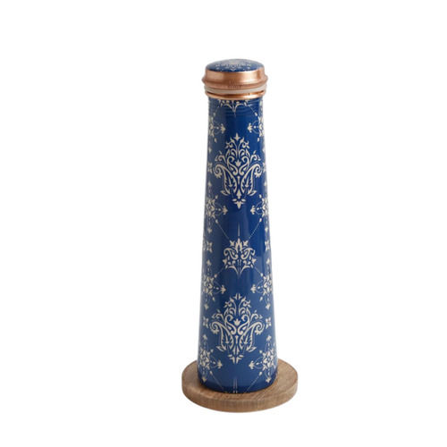 Printed Patter Blue Copper Tower Bottle Capacity: 1 Liter/Day