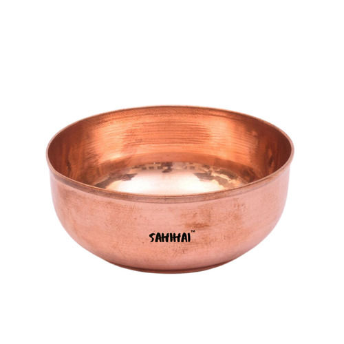 Round And Glossy Finish Copper Bowl