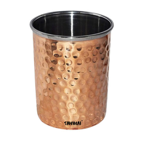 copper hammered glass