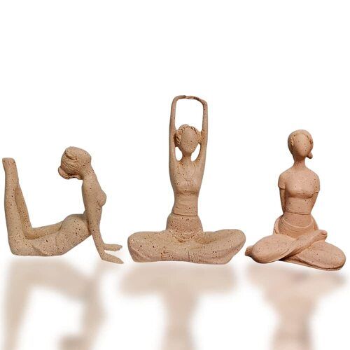 Lady Yoga Poses Statue Set of 3 Piece