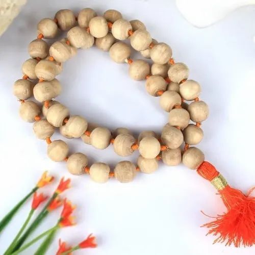 Round Beads Original Yellow Tulsi Mala Religious