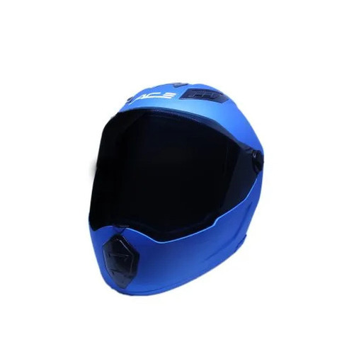 ACE Full Face Motorcycle Helmet - ABS Material, Sizes S, M, L, Matte Blue Finish | Personal Safety Product for Riding