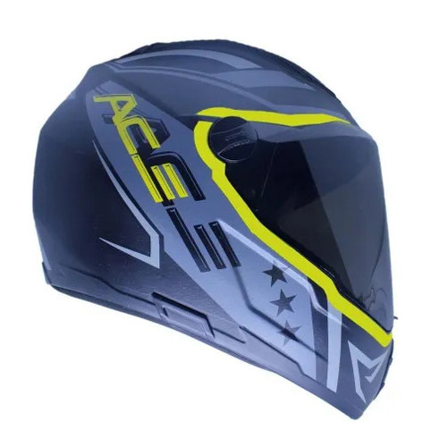 ACE Full Face Motorcycle Helmet - ABS Material, Sizes S, M, L | Matt Multicolor Finish, Personal Safety Product for Riding